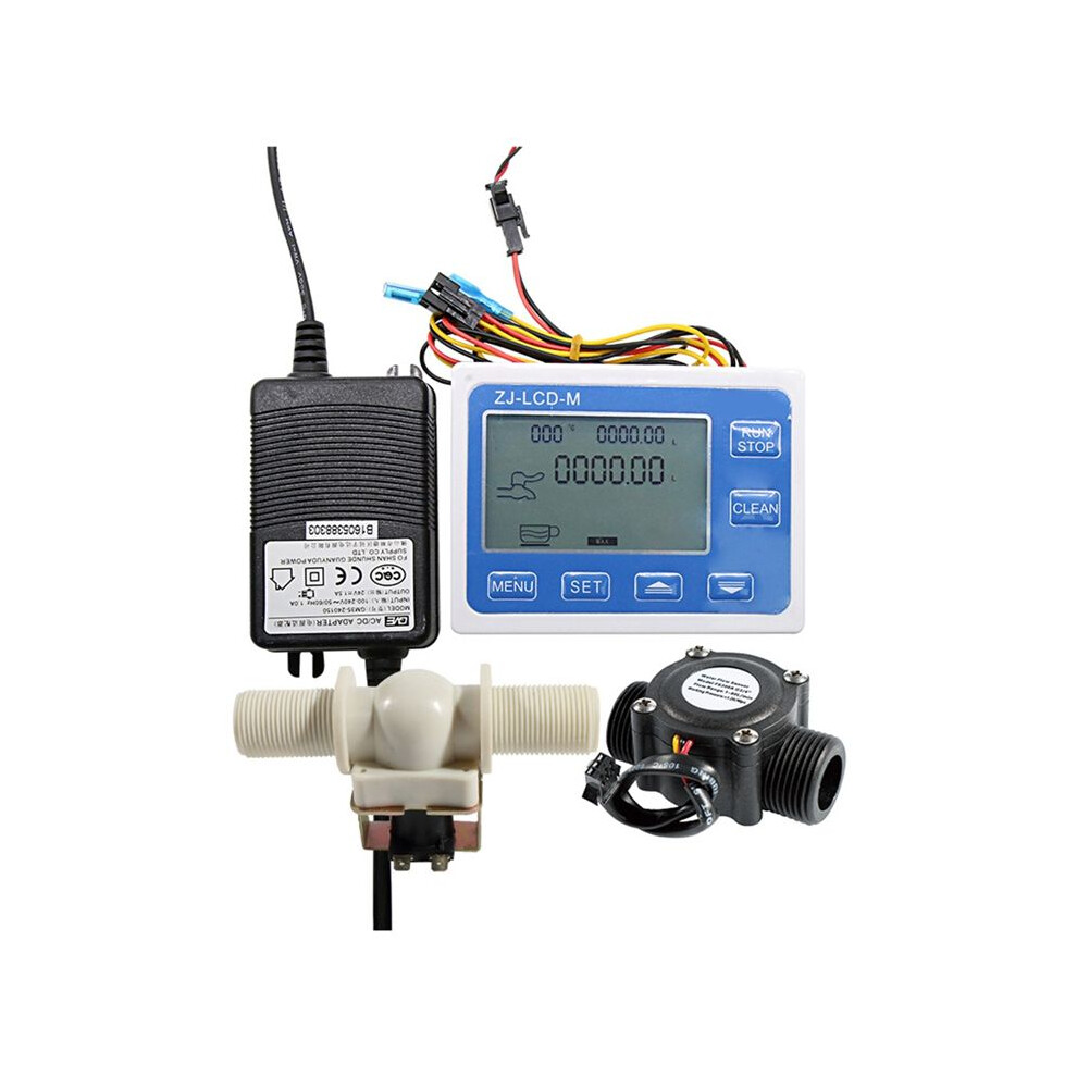 Zj-Lcd-M Digital Flow Meter Filling Controller Lcd Display 3/4In With Pe Solenoid Valve Automatic Flow Controller 6033189758794