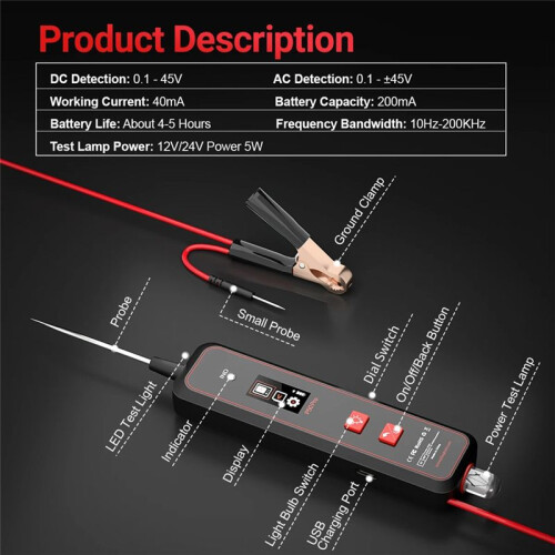 P50pro  Oscilloscope Automotive Circuit Tester Multifunctional 0-45V Circuit System Electrical Detector Tools 2