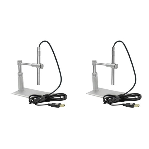 2set 2MP USB Digital Microscope 500X 8 LED Camera Stand Microscopy CMOS Sensor 2 Megapixel Light Source Control Wheel 1