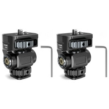 2X DSLR Camera Clamp Adjustable Monitor Mount W Cold Shoe 1/4 Screw for Camera Monitor Flash Light Mic Hot Shoe Bracket