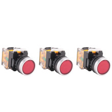 3X LA38-11/203 Push Button Momentary Heavy Duty Power Press Red