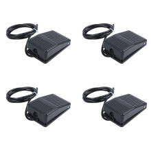 4X AC 250V 10A SPDT NO NC Antislip Plastic Momentary Power Foot Pedal Black