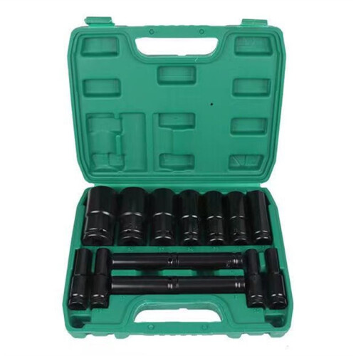 Impact Socket Set 1/2 Drive -15PCS-Metric Size (10-32mm) Sockets 6 Point Hex Design