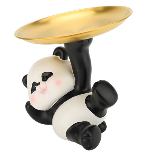 Harz-Statue Dekotablett, Panda, 16x14x13 cm