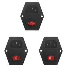 3X Neue 3 Pin Iec320 C14 Ac Einlass Stecker Steck Dose mit Sicherungs Schalter 10A 250 V