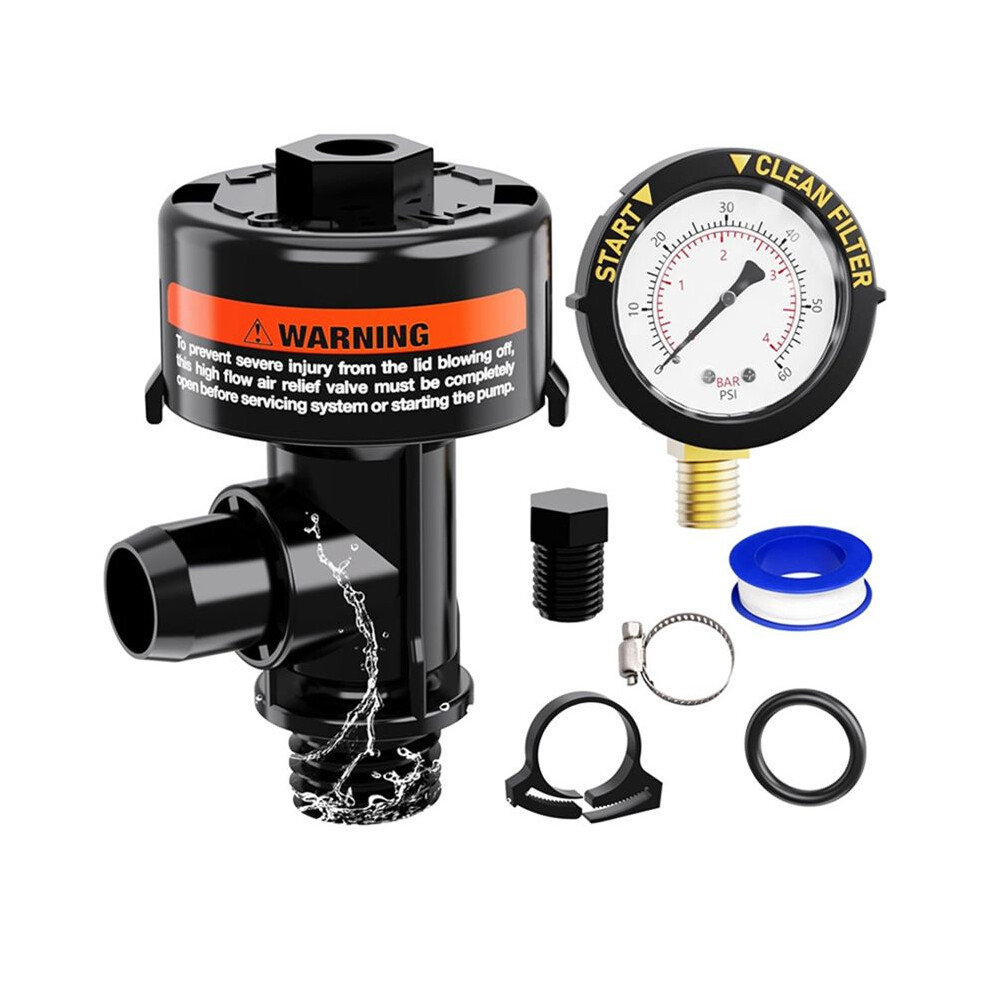 98209800 Pool Filter Pressure Gauge, Manual Bleed Valve Release Valve For Pool And Spa Filters 98209803 6034079225440