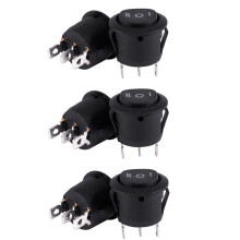 6 x AC 6A / 250V 10A / 125V 3 Pin SPDT EIN / AUS / EIN 3 Position Rundes Boot Wippschalter