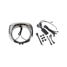Motorcycle LED Headlight Bezel Amber Lamp for Indian Chieftain Dark Horse /Elite /Chieftain Classic/Limited Silver