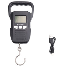 Black 60Kg/10G LCD Digital Hanging Scale USB Recharged Crane Hook Scales Courier Luggage Home Weighing Balance Tools