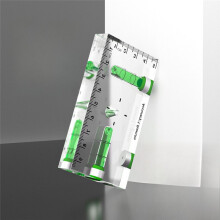Régua de Nível com Espessamento Magnético de Bolha Horizontal, Ferramentas de Medição de Nível de Bolha Portátil Transparente de Alta Precisão