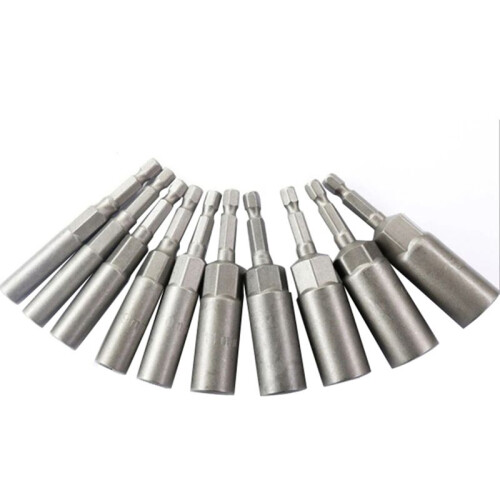10Pcs 6mm-15mm Hex Sockets Sleeve Nozzles Nut Driver Set Screwdriver Set Power Tools Bits Set