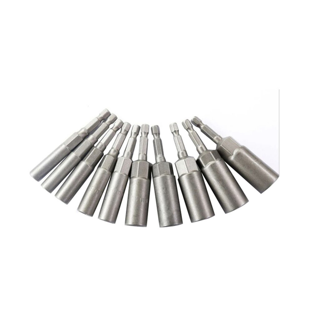 10Pcs 6Mm-15Mm Hex Sockets Sleeve Nozzles Nut Driver Set Screwdriver Set Power Tools Bits Set 6132050804865