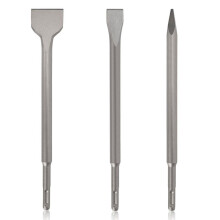 SDS- Chisel Set for Rotary Hammer Drills, 3PC Masonry Concrete Drill Bit Set, Point Flat Scaling Chisels