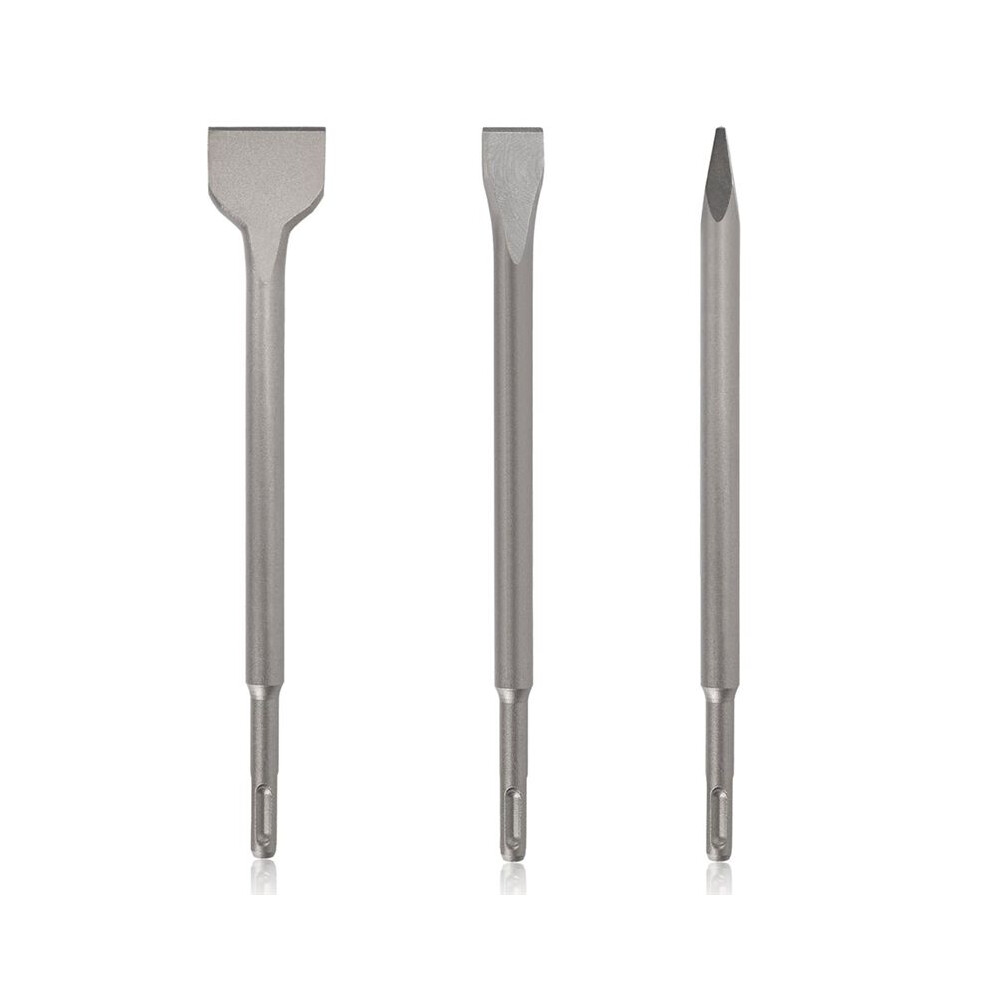 Sds- Chisel Set For Rotary Hammer Drills, 3Pc Masonry Concrete Drill Bit Set, Point Flat Scaling Chisels 6033189752082