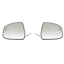 2 PièCes Aile de Porte RéTroviseur LatéRal Verre Chauffé Avertissement D'Angle Mort avec Plaque de Support pour Focus MK2 MK3 Mondeo MK4 L + R