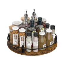 (monolayer, roundness) Convenient Condiment Storage Rack With 360 Rotation Bottle And Can
