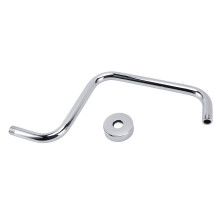 Stainless Steel S-Shape Shower Arm with Flange, Wall Mount Extension