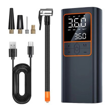 Tire Inflator Portable Air Compressor,Cordless Air Pump with Accurate Dual LCD Display&LED Light for Car/Motorcycle