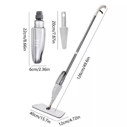 Spray Microfibre Pad Floor Cleaning Mop for All Floor Types Bottle W/ 2 Pads 1