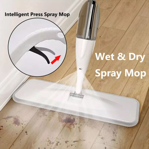 Spray Microfibre Pad Floor Cleaning Mop for All Floor Types Bottle W/ 2 Pads 2