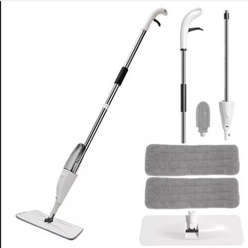 Spray Microfibre Pad Floor Cleaning Mop for All Floor Types Bottle W/ 2 Pads