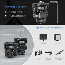 2X DSLR Camera Clamp Adjustable Monitor Mount W Cold Shoe 1/4 Screw for Camera Monitor Flash Light Mic Hot Shoe Bracket