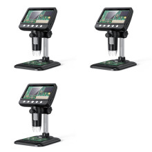 3X Microscope Numérique, Microscope USB LCD 4,3 Pouces, Loupe 1080P avec 8 Lumières LED Réglables, vue PC, pour Adultes et Enfants