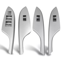 4 Stuks Auto Zilveren Raam Schakelaar Cover Bezel Trim 74232-02630 74231-02620 voor 2007-2013 Armsteun Bovenste Paneel