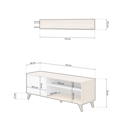 Mueble TV con estante Lira 2