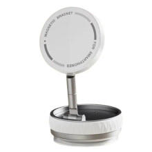 360 Degree Rotating Vacuum Suction Cup Magnetic Mobile Holder Phone Car Suction Folding Navigation Holder White