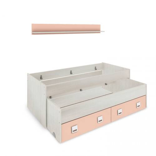 Cama doble juvenil con estante Kenia 1