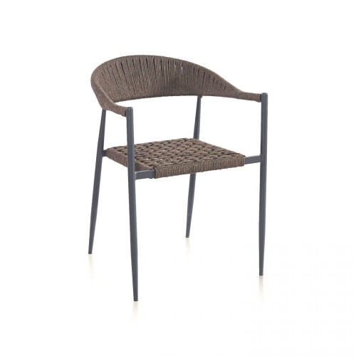 Pack 4 sillas de exterior en grafito 58x57 cm Eina 2