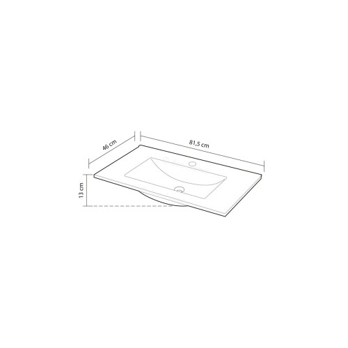 Lavabo de resina rectangular PMMA 2