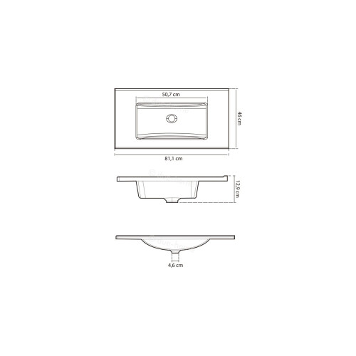 Lavabo de resina rectangular PMMA 2