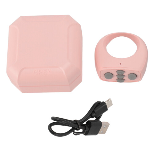 Bluetooth Remote Control Ring 10M Range 200mAh Pink for Video & Books 1