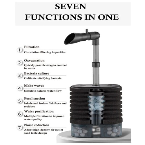 New Aquarium Filter Air Lifting Internal Filter for Small Medium Fish Tanks Filtering Impurities Provide Oxygen Content 2