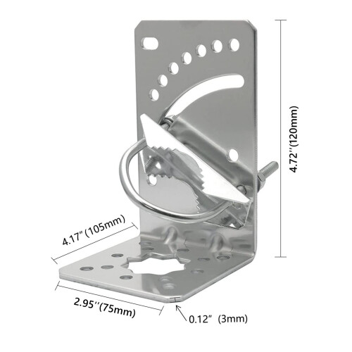 Weatherproof Right Angle Mount Kit for Starlink V2 Rectangular Dish, Stainless Steel White 1