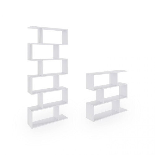 Pack estantería de diseño modular en blanco brillo Zoe 2