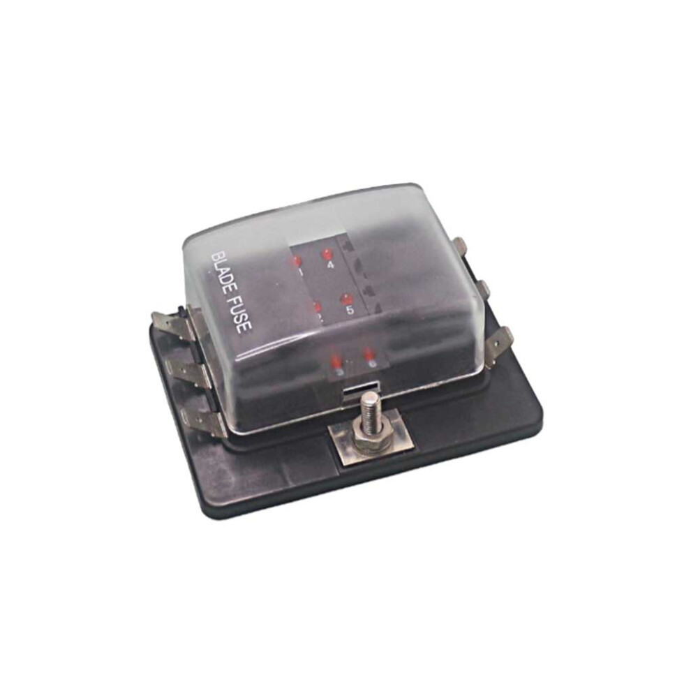 Car Boat 6-Way Fuse Block Power Distribution Fuses Holder Box 5724351673403