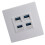 4-Port Ethernet Wall Plate USB 3.0 86x86mm Data Panel 13