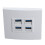 4-Port Ethernet Wall Plate USB 3.0 86x86mm Data Panel 6