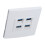 4-Port Ethernet Wall Plate USB 3.0 86x86mm Data Panel 7