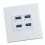 4-Port Ethernet Wall Plate USB 3.0 86x86mm Data Panel 9
