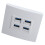 4-Port Ethernet Wall Plate USB 3.0 86x86mm Data Panel 11