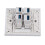4-Port Ethernet Wall Plate USB 3.0 86x86mm Data Panel 8