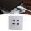 4-Port Ethernet Wall Plate USB 3.0 86x86mm Data Panel 16