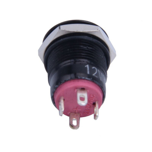 6X 12V 2A 9.5mm LED Metal Cap Power Momentary Push Button  Car DIY Modified, Red 2
