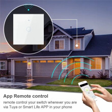 Luz de Pared Táctil Inalámbrica Inteligente de 1, 2, 3, 4 Vías, 220 V, con Botón de Interruptor, WiFi, RF, 433 MHz, Sin Neutro