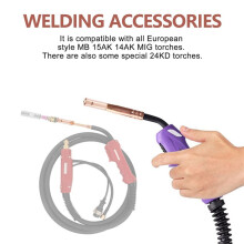 13Pcs 14AK Welding Torch Consumables 0.9mm MIG Torch Gas Nozzle Tip Holder of 15AK MIG MAG Welding Torch