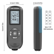Medidor de Espessura de Revestimento Digital 0,01 Mm/1 Mil Medidor de Espessura Preto com Tela LCD Display FunçãO de CalibraçãO para Carro B